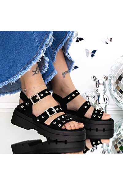 mei Sandale Dama cu Platforma 3LE62 Negru | Mei