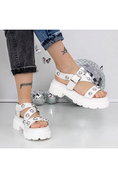 mei Women's Platform Sandals 3LE39 White | Mei