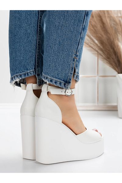 mei Women's Platform Sandals 5SY13 White | Mei