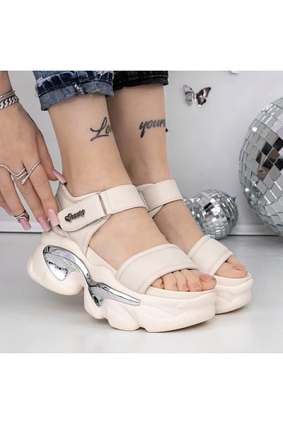 mei Sandale Dama cu Platforma 3WL222 Bej | Mei