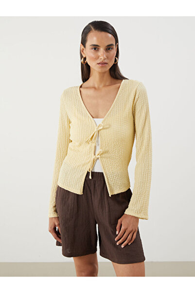 LC Waikiki Esvab • Modern & Distinctive V Planting Textured Women's Cardigan