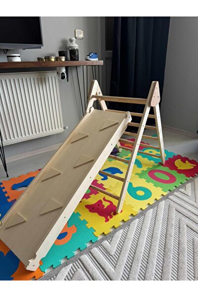 Home Katlanabilir Ahşap Pikler Üçgeni ve Tırmanma Rampası
