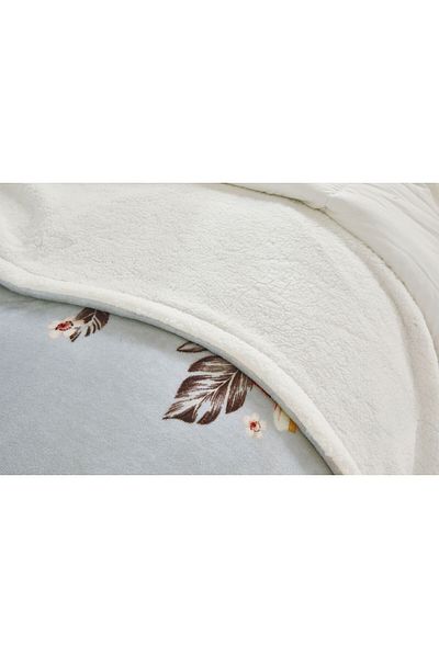 FIONNA.RO Cocolino Blanket With Fur - Grey With Flowers