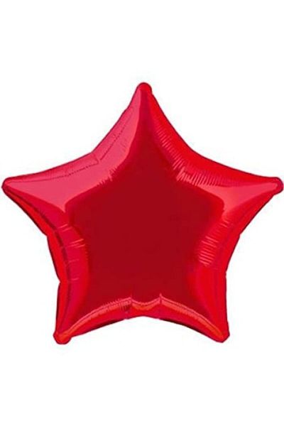 OEM Set 5 balloons in star shape, holographic effect, 45 cm, red