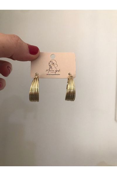 shop Steel Gold Color Multi View Ring Earring