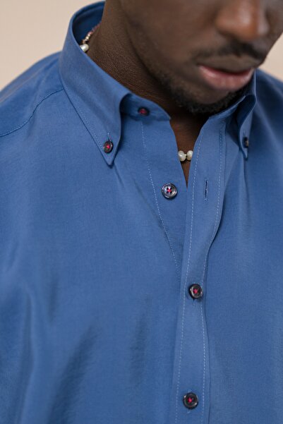 Dorss Літня сорочка з коміром на ґудзиках, тоненька, 100% модал, slimfit