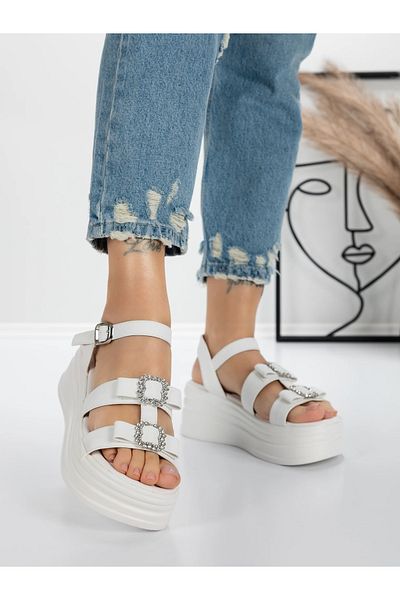 mei Women's Platform Sandals 5H27 White | Mei