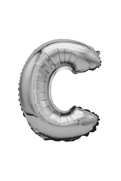 Balon Metalized Foil Balloon, Letter C, 80 cm, Silver