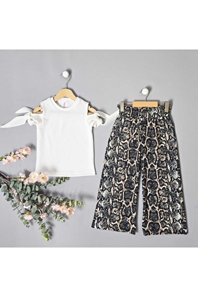 BLR KİDS Female Child Summer Leopard Print Pantaloons Bottom Top Set