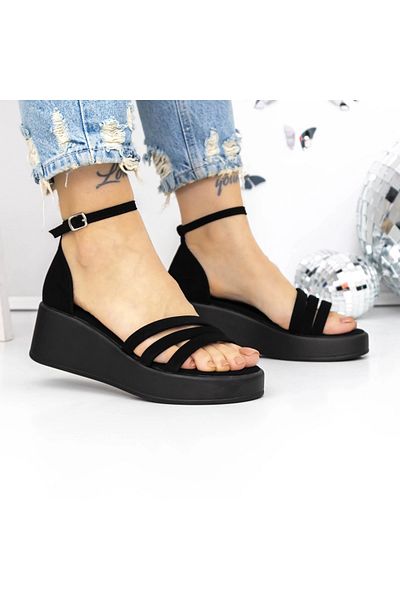mei Sandale Dama cu Platforma 3GZ62 Negru | Mei