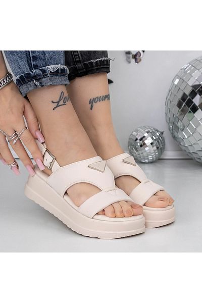 mei Sandale Dama cu Platforma 3HXS78 Bej | Mei