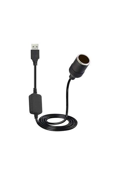 DLC USB Car Adapter Voltage Converter-5V to 12V Car Lighter Power Boost Inverter with 0.6m Cable for Dri