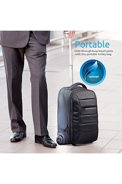 Promate Trolley Laptop Bag, Water-Resistant Versatile Trolley Bag with Secure Multiple Storage and A