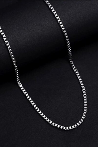 vogutima jewelery&silver by timuçin mavili 3 mm Medium Thickness Cube Model Men's Steel Necklace - Lover - Wife - Dad - Friend Necklace