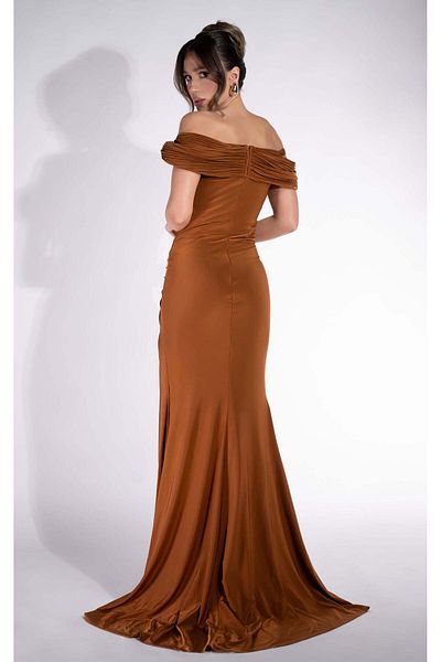 BOGAS Radiancia Brown Long Women's Dress