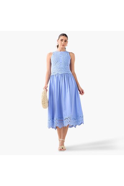 2Xtremz Lace Detail Sleeveless Midi Dress