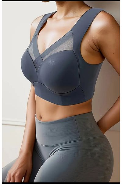 ARONA Women's Yoga and Sports Bra Wide Strap Breathable Mesh Front Closure Seamless Bra