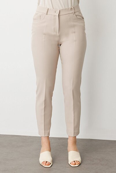 Ekol Pantaloni cu cinci buzunare cu picioare înguste Sand 02146