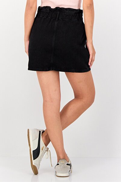 Cropp Women Dark Washed Mini Denim Skirt, Black