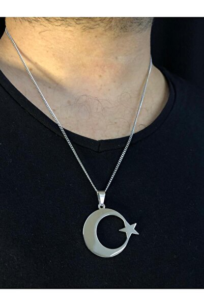 vogutima jewelery&silver by timuçin mavili قلادة من الفولاذ الأبيض على شكل نج...