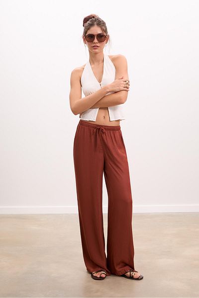 Stradivarius Flowing satin trousers