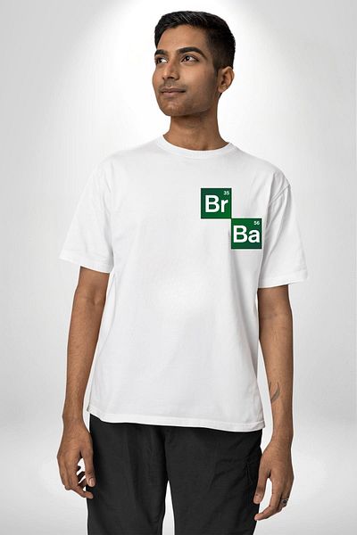 Angemiel تي شيرت مطبوع عليه جدول مركزي Heisenberg Breaking Bad أبيض كبير الحجم للنساء والرجال