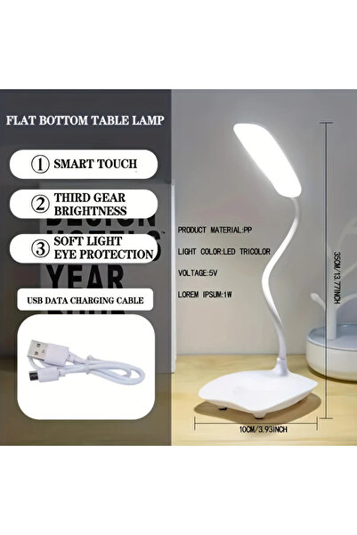 Raicon Katlanabilir LED Masa Lambası, Üç Seviyeli USB Şarjlı Dokunmatik Anahtarla Taşınabilir Masa Lambası