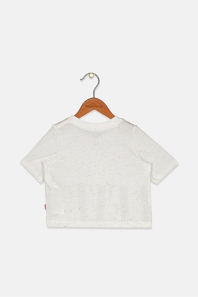 Levi's Toddlers Girl Crew Neck Short Sleeve Graphic Tee, White and Black