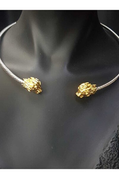 vogutima jewelery&silver by timuçin mavili Xuping Steel Double Lion Detailed Stylish Design Gift for Lover, Mother, Friend Necklace, Choker