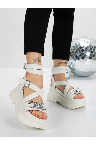 mei Women's Platform Sandals 5WL55 White | Mei