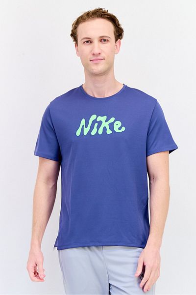 Nike Men Dri-Fit Short Sleeve Running T-Shirt, Dusty Navy