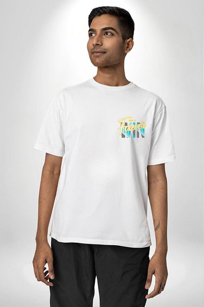 Angemiel Born to Win Printed Motivational Design White Oversize Women's Men's Front Minimal Printed T-Shirt