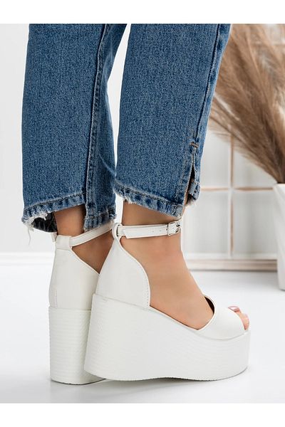mei Women's Platform Sandals 5WL7 White | Mei