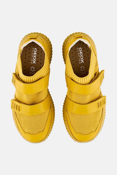 Geox Women D Noovae Velcro Closure Casual Shoes, Yellow