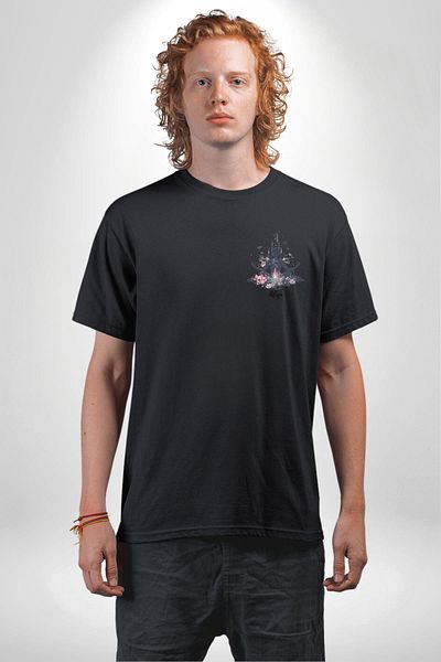 Angemiel Align with Your Soul Yoga Black Oversize Women's Men's Front Minimal Printed T-Shirt