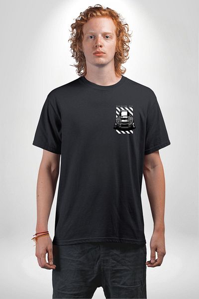 Angemiel Black White Sports Hatchback Car Black Oversize Women Men Front Minimal Printed T-Shirt