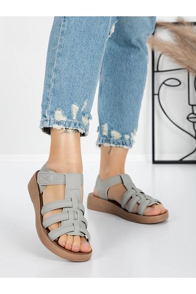 mei Women's Sandals with Low Sole 5XJ53 Grey | Mei
