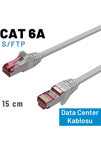 IRENIS 12 Adet IRENIS CAT 6A S/FTP Ethernet Data Center Kablosu, 15 cm