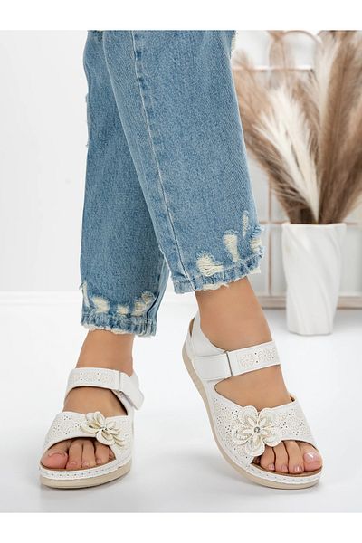 mei Women's Sandals with Low Sole 5GZ17 White | Mei