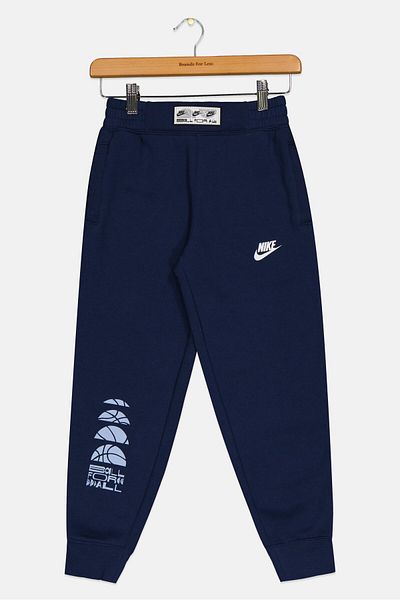 Nike Kids Boy Brand Logo Basketball Sweatpants, Navy Blue