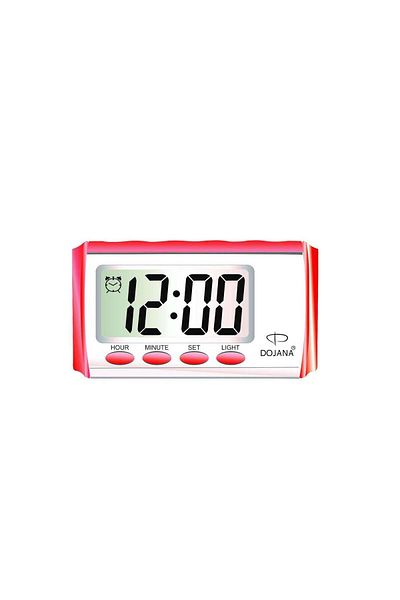 dojana Digital Alarm Clock Red White