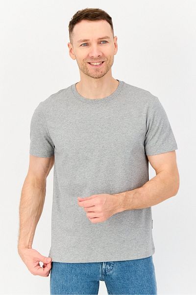 Vince Camuto Men Crew Neck Short Sleeve Heather T-Shirt, Grey