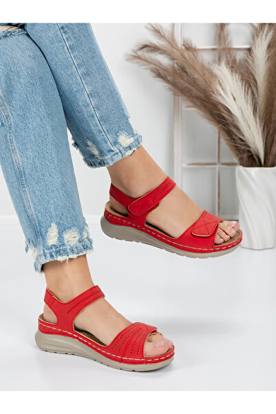 mei Women's Sandals with Low Sole 5GZ30 Red | Mei