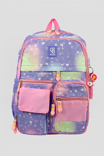 Catwins Rucsac de școală violet în stil coreean cu accesorii