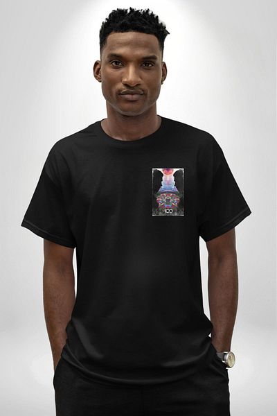 Angemiel The 100 Series Poster Black Oversize Women Men Front Minimal Printed T-Shirt