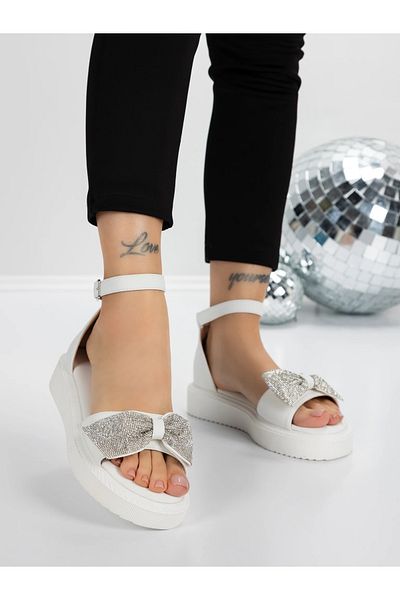 mei Women's Sandals with Low Sole 5H22 White | Mei