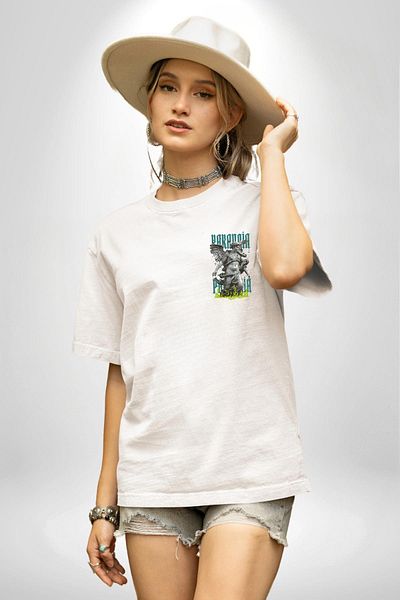 Angemiel Complex Mind Truth and Hallucination White Oversize Women Men Front Minimal Printed T-Shirt