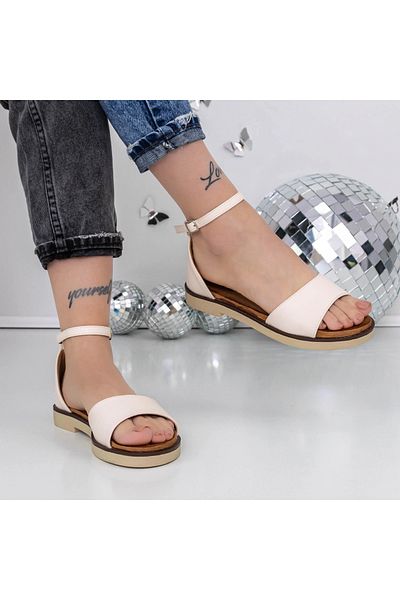 mei Women's Sandals with Low Sole 3H25 Light Beige | Mei