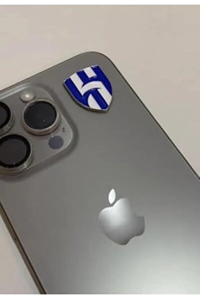 Generic Crescent Phone Club Logo Metal Sticker Set of 5 - Blue and White