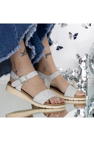 mei Women's Sandals with Low Sole 3GZ28 Grey | Mei
